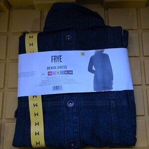 FRYE Women's Denim Button Down Jean Dress Long Sleeve -NWT